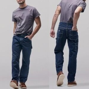 Lee Carpenter Jeans 32x34 Blue Dungarees VTG Y2K 90s 2000s Utility Loose Fit NWT